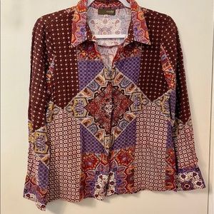Crosby 70s Style Multi colored Top